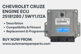 Complete Guide to Chevrolet Cruz Engine Control Unit ECU 25181280 / 5WY1J12A