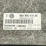 VW Golf 1999 Engine Control Module Unit Motor ECU 5wp441704 06a906019ak