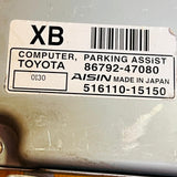86792-47080 / 516110-15150 Parking Assist Computer for Toyota Prius Touring, automan spare parts