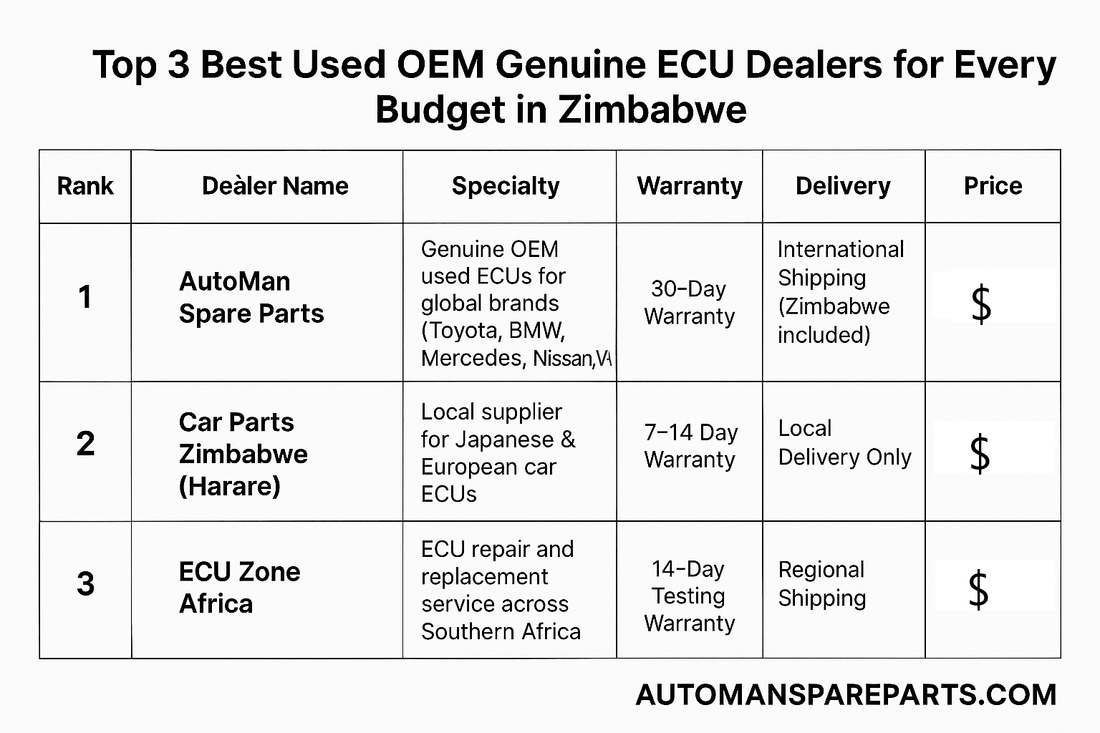 Top 3 Best Used OEM Genuine ECU Engine Control Unit Dealers for Every Budget in Zimbabwe, automan spare parts