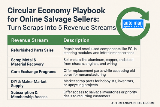 Circular Economy Playbook for Online Salvage Sellers: Turn Scraps into 5 Revenue Streams, automan spare parts