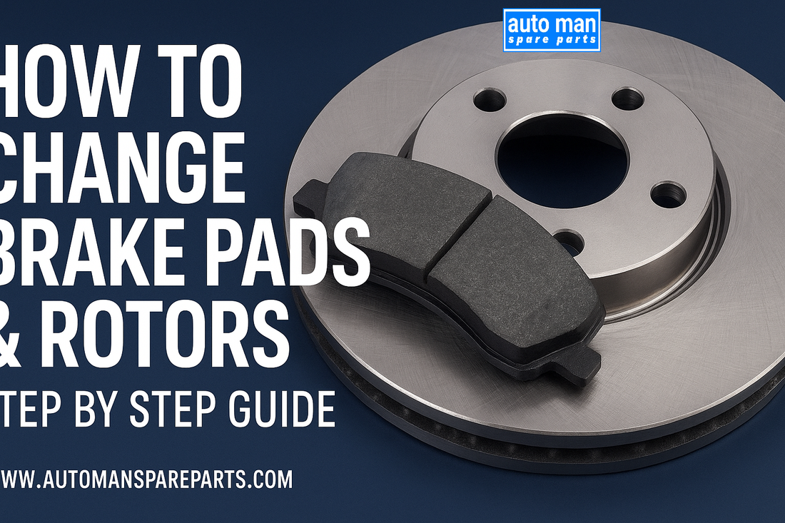How to Change Brake Pads & Rotors Step by Step, automan spare parts