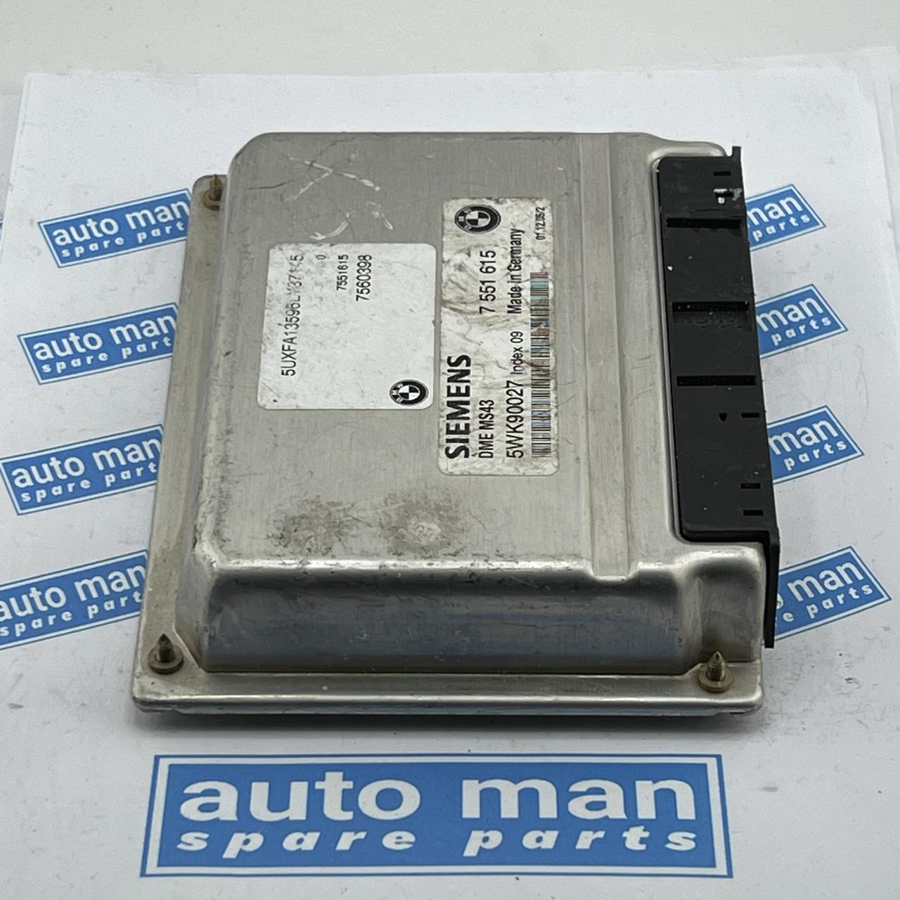 كمبيوتر محرك BMW X5 سعة 3.0 لتر موديل 2002-2006، رقم 7560398 و7551615، وحدة التحكم الإلكترونية 5WK90027