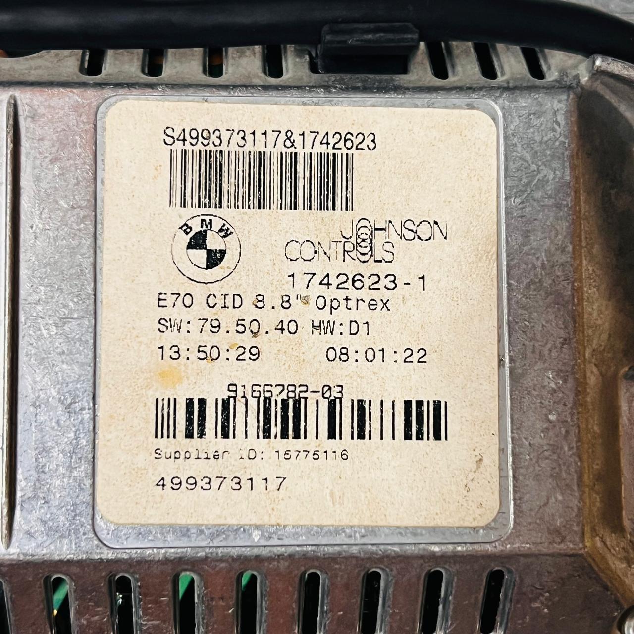 BMW E71 X6 E70 X5 NAVIGATION CD INFO DISPLAY MONITOR SCREEN 8.8 NAVI 9166782 1742623-1, 1138730