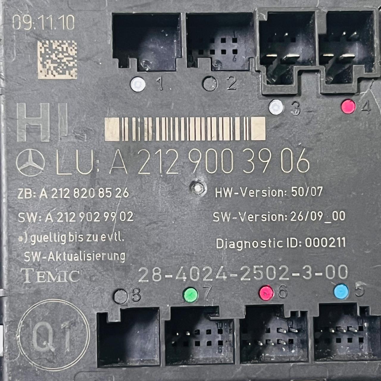 MERCEDES-BENZ E W212 Rear Left Door Control Unit A2129003906 A2128208526 2011