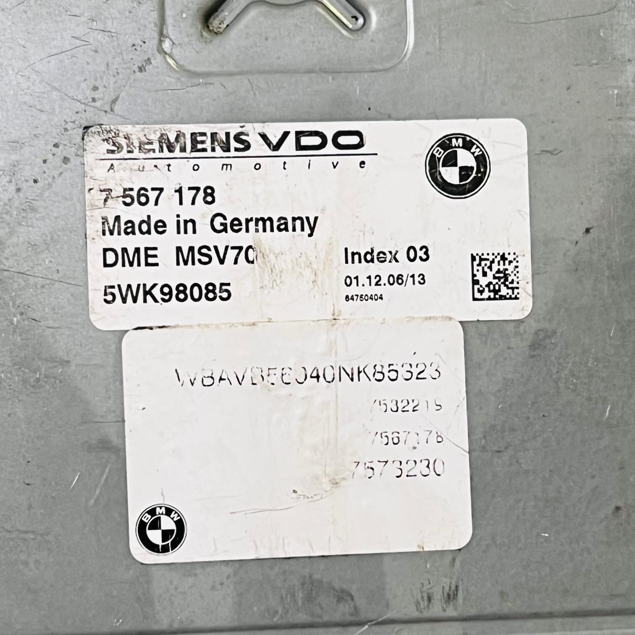 BMW 525 Engine Control unit ECU Module 7567178 5wk98085