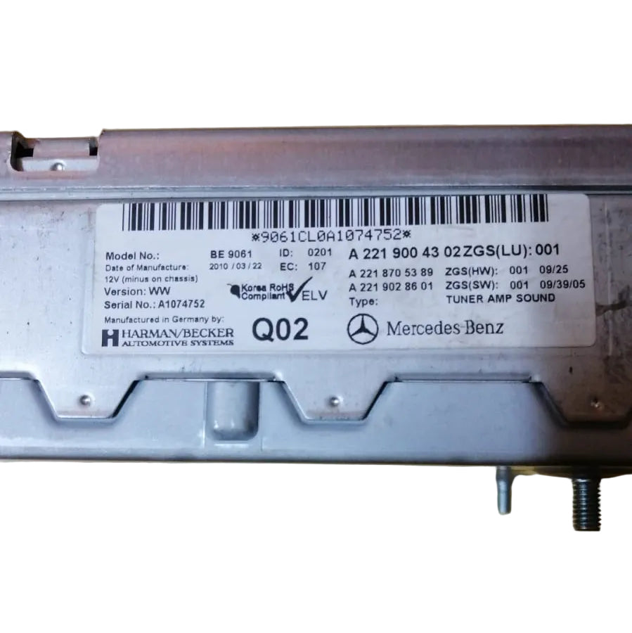 Mercedes W221 W216 S-Class Harman Becker Kardon Amplifier Amp A2219004302 / A2218705389 / A2219028601 OEM automan spare parts