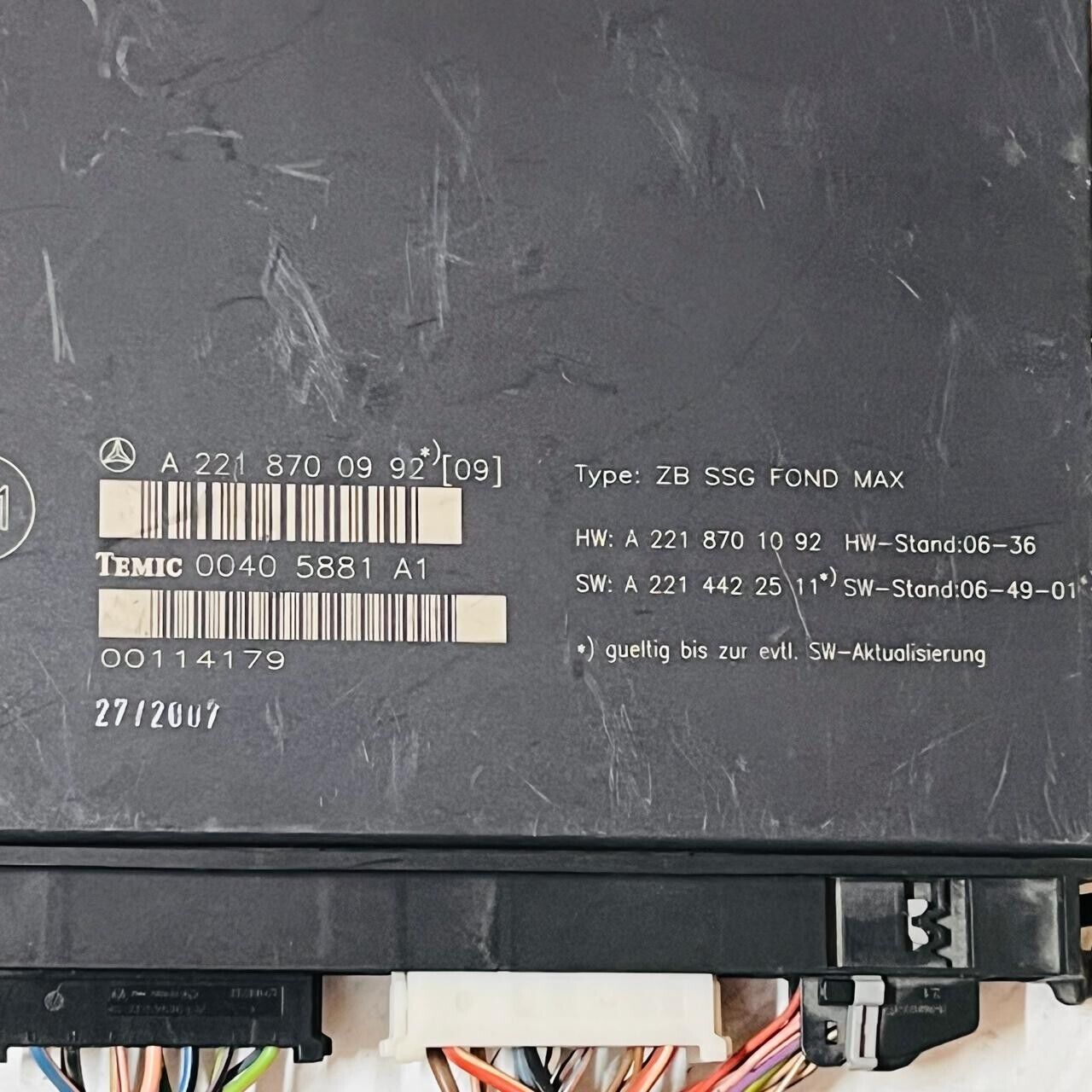 07-13 Mercedes-Benz S600 S550 Seat Control Module - A2218700992 / 00405881A1