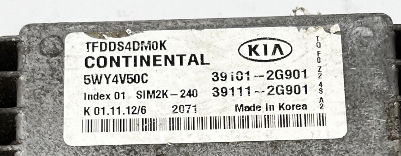 2013 KIA Optima AT 2.0L ECM ECU Engine Computer Module | 39101-2G901 |