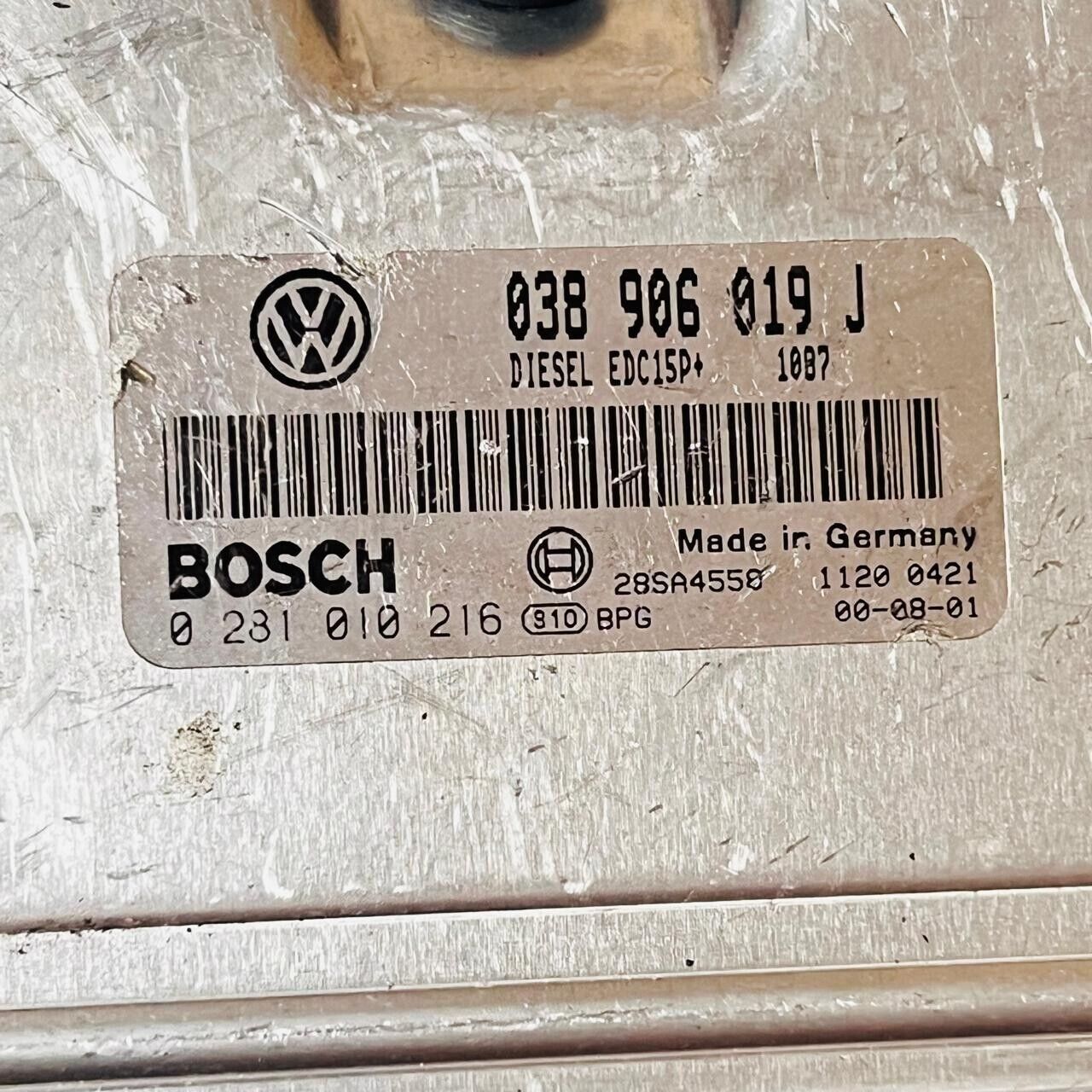 97-04 MK4 1J VOLKSWAGEN GOLF ENGINE ECU MODULE 1896 DIESEL ASZ 038906019HJ