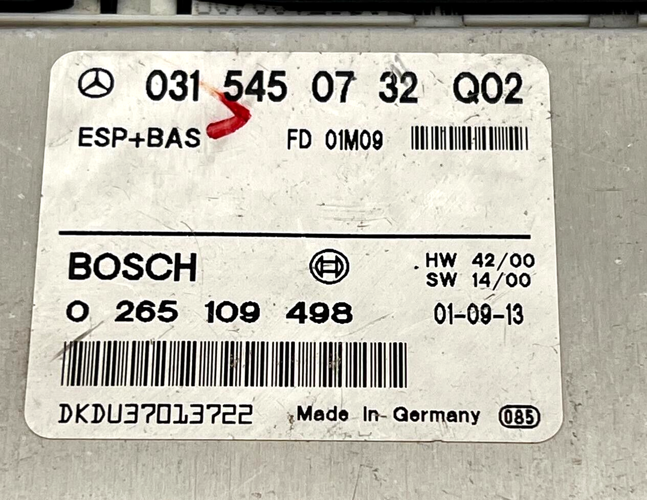 Mercedes E Class ESP Control Unit 0315450732 W210 BAS Unit 0265109498 1999-2002