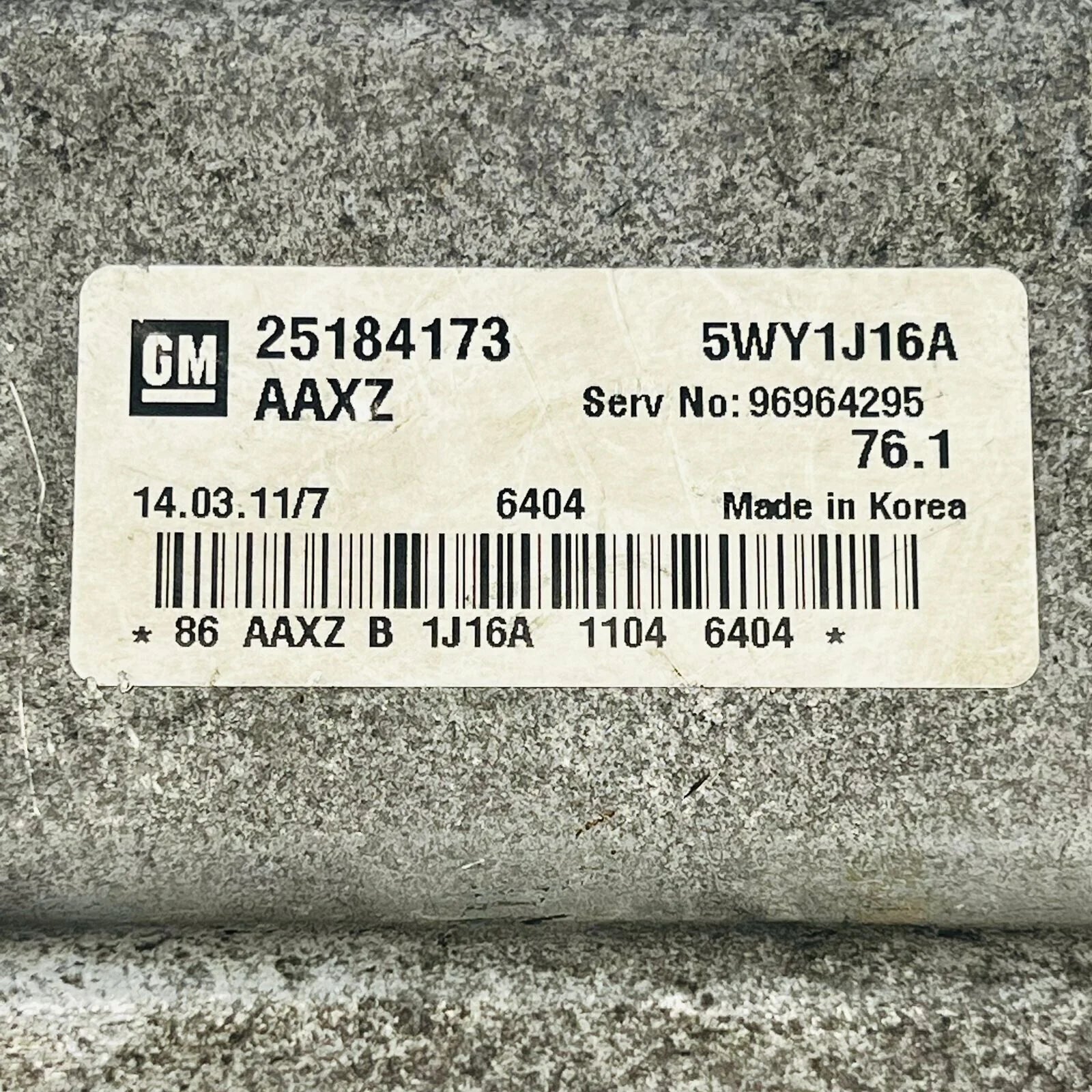 2009-2011 هولدن كروز شيفروليه ECU ECM PCM محرك الكمبيوتر 25184173 5WY1J16A 