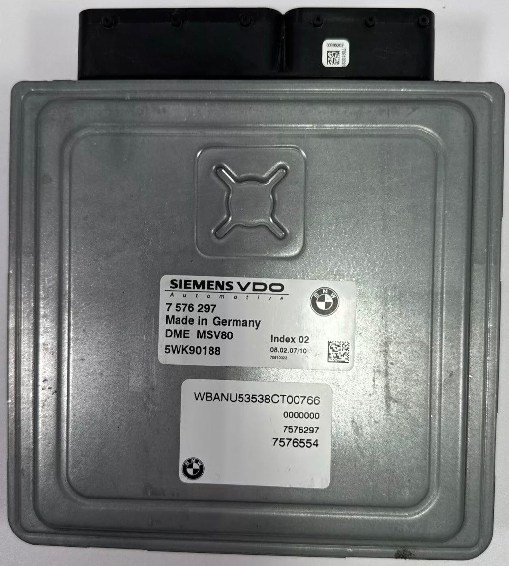 مجموعة مفاتيح CAS لسيارة BMW E60 N52k 528i MSV80 DME موديل 2007، 7 576 297 7576297 7576554 7 576 554
