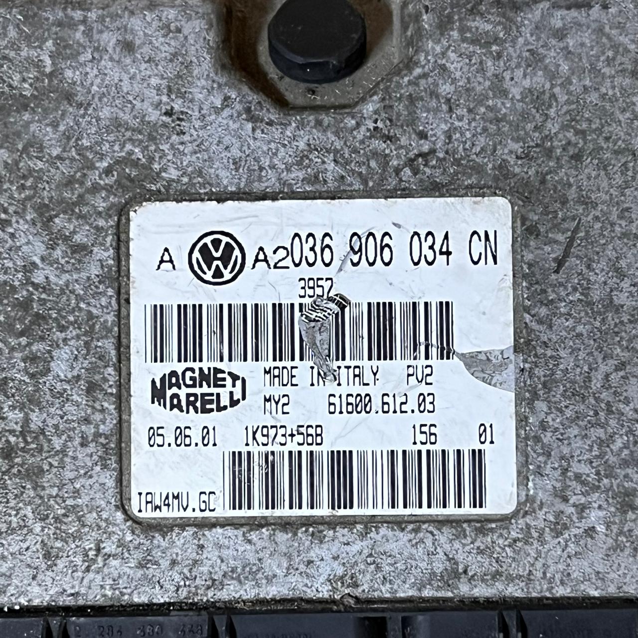 وحدة تحكم المحرك ECU فولكس فاجن فولكس فاجن جولف بورا 1.6 AZD 036 906 034 CN، 036906034CN، 61600.612.03، IAW4MV.GC، IAW4MVGC