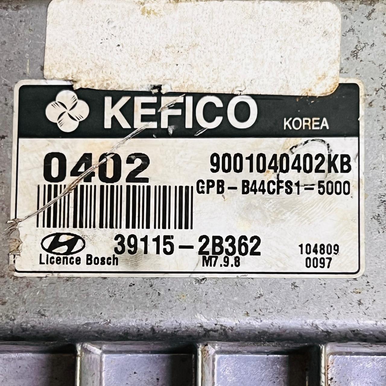 39115-2B362 / 9001040402KB / 391152B362 / GPB-B44CFS1-5000 ECU 2010 Hyundai i20 Engine Control Unit, automan spare parts