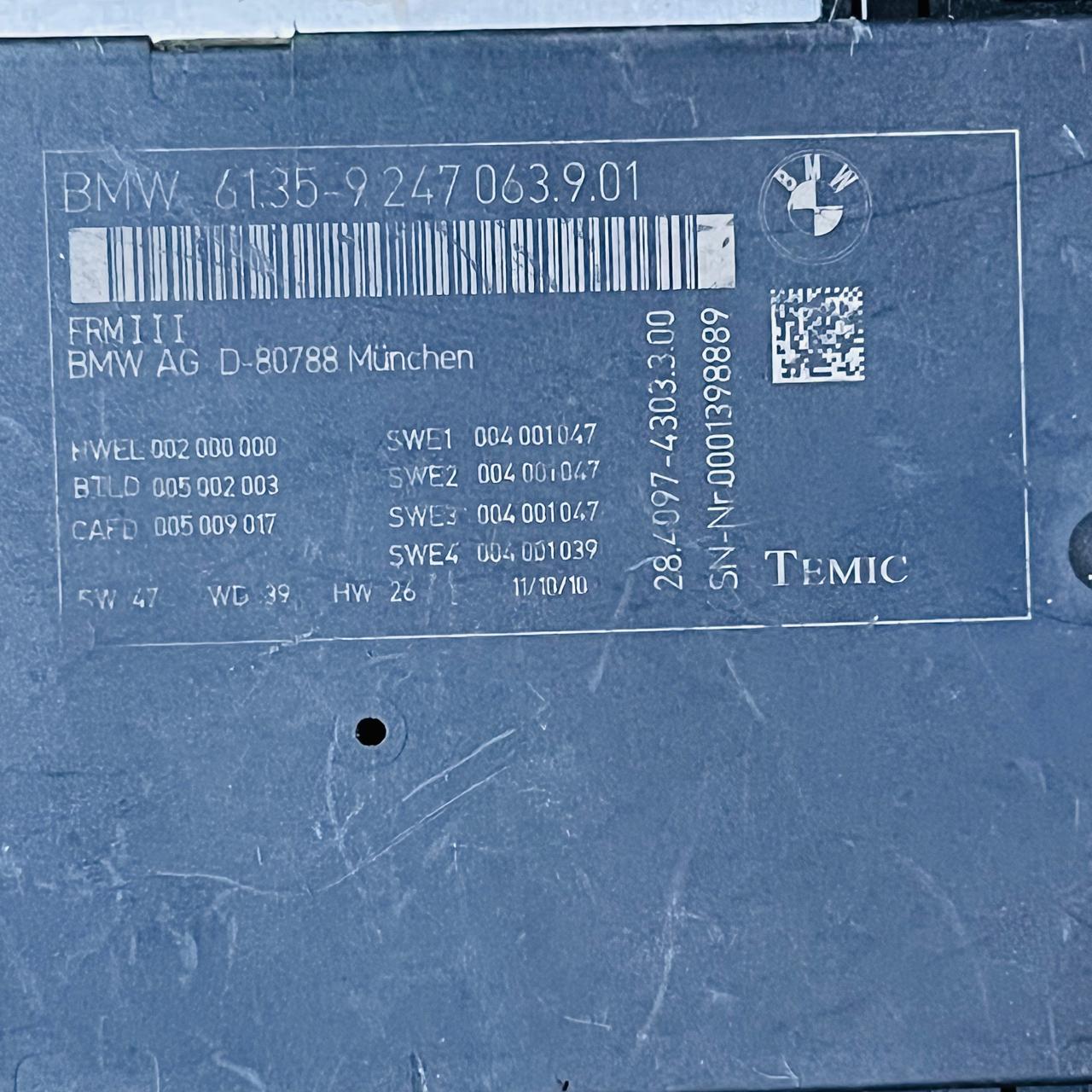 وحدة التحكم في حيز القدمين FRM3 لسيارة BMW F10 الفئة الخامسة 61359247063 