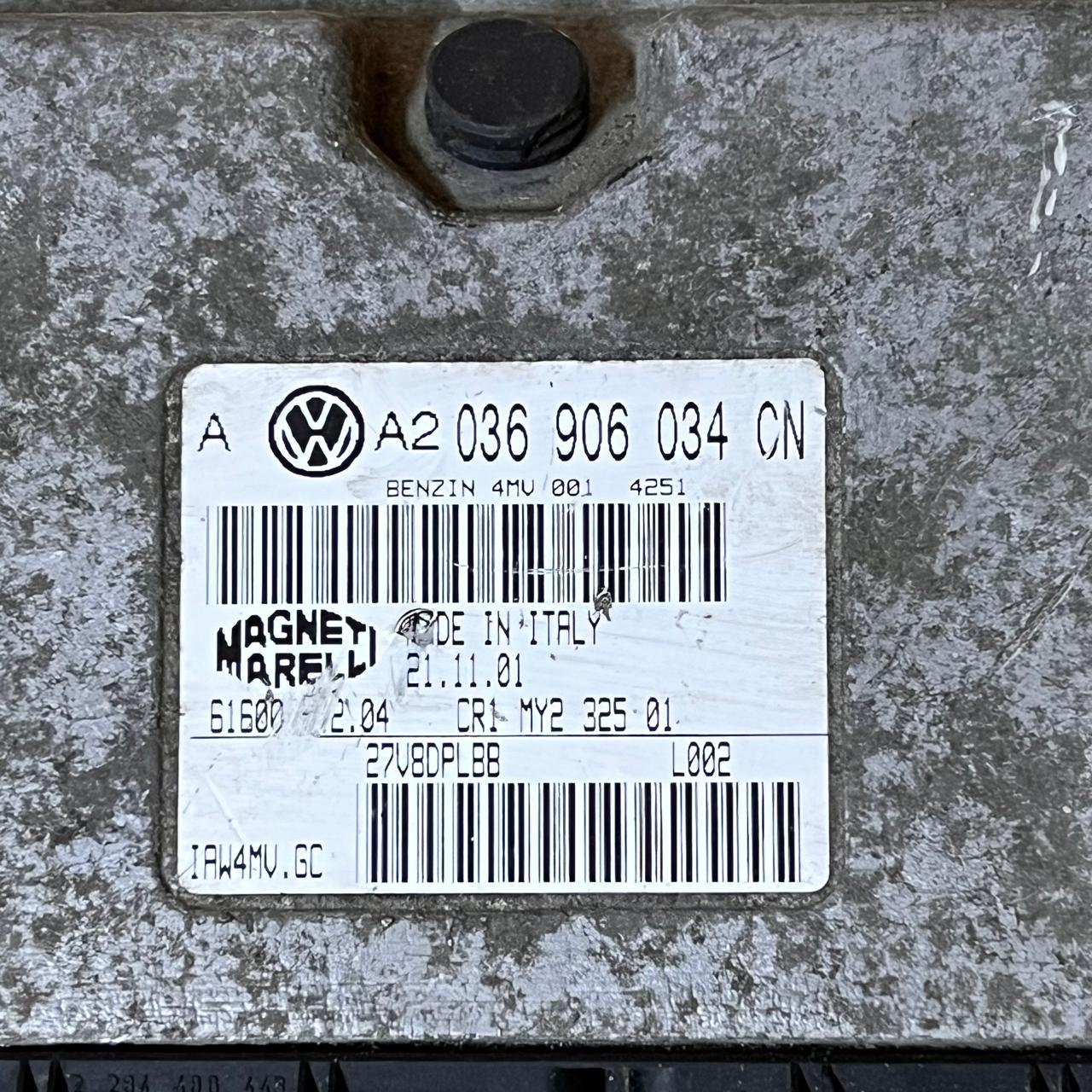 وحدة تحكم المحرك ECU فولكس فاجن فولكس فاجن جولف بورا 1.6 AZD 036 906 034 CN، 036906034CN، 61600.612.03، IAW4MV.GC، IAW4MVGC