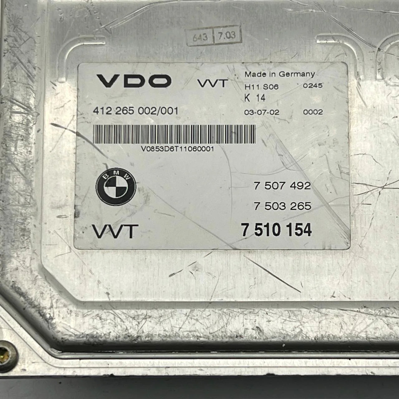 7510154 BMW 550i 2002-2005 Engine Control Unit ECU Module 868-7E1