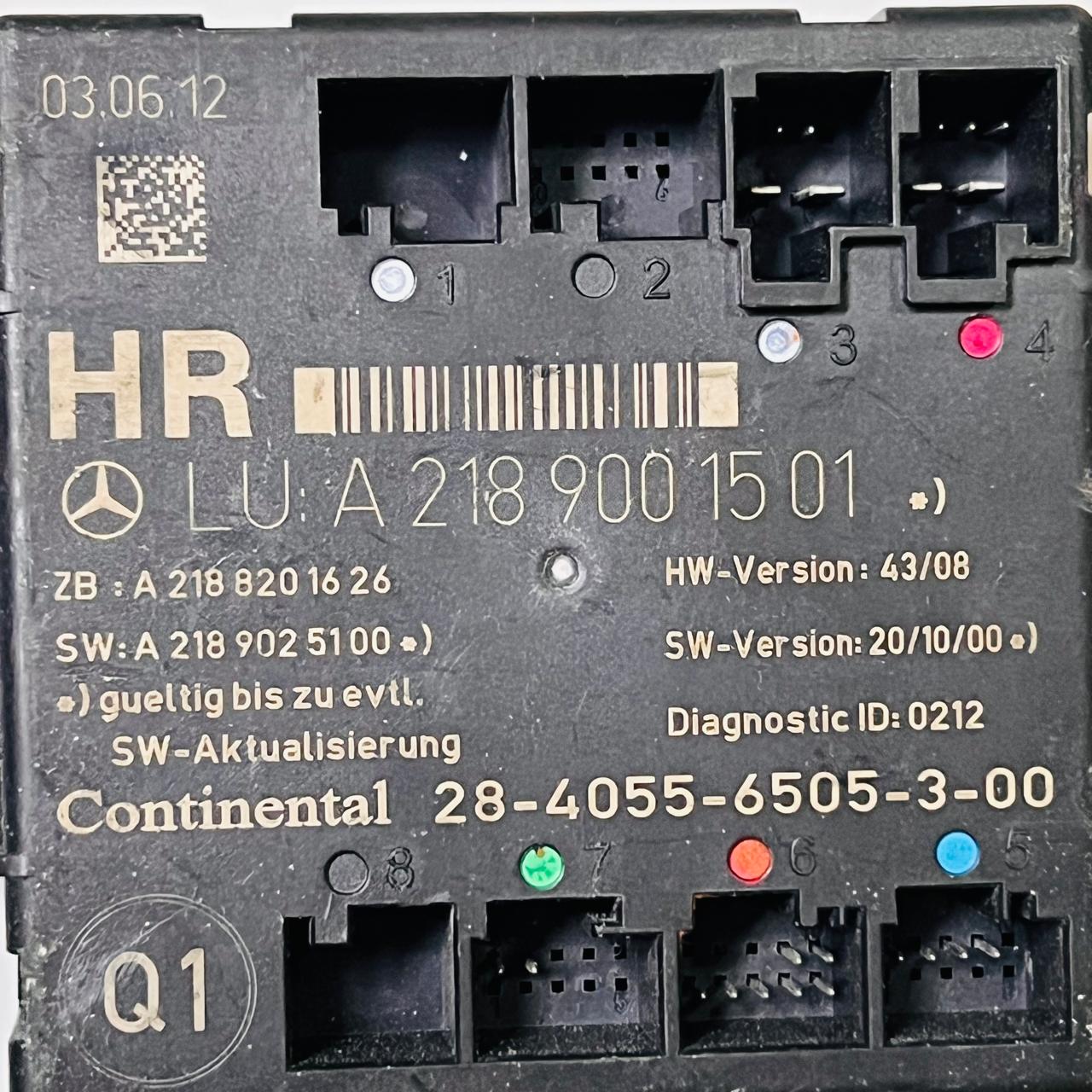Control Unit Mercedes W204 W218 Door Rear Right A2189001501