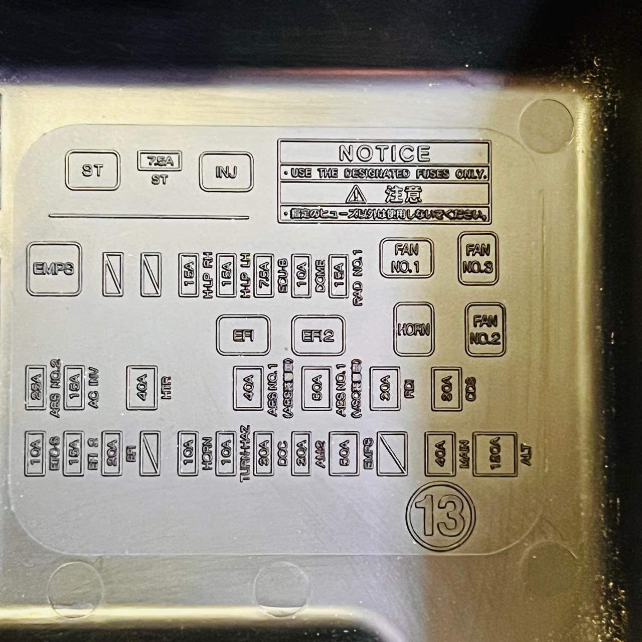 82662-44210 / 82662-44211 / 82663-68010 / 82741-63010 / 8266244210 / 8266244211 / 8266368010 / 8274163010 / PA66+PPE Toyota Isis ZNM10 1ZZ-FE Under hood Fuse Box OEM, automan spare parts