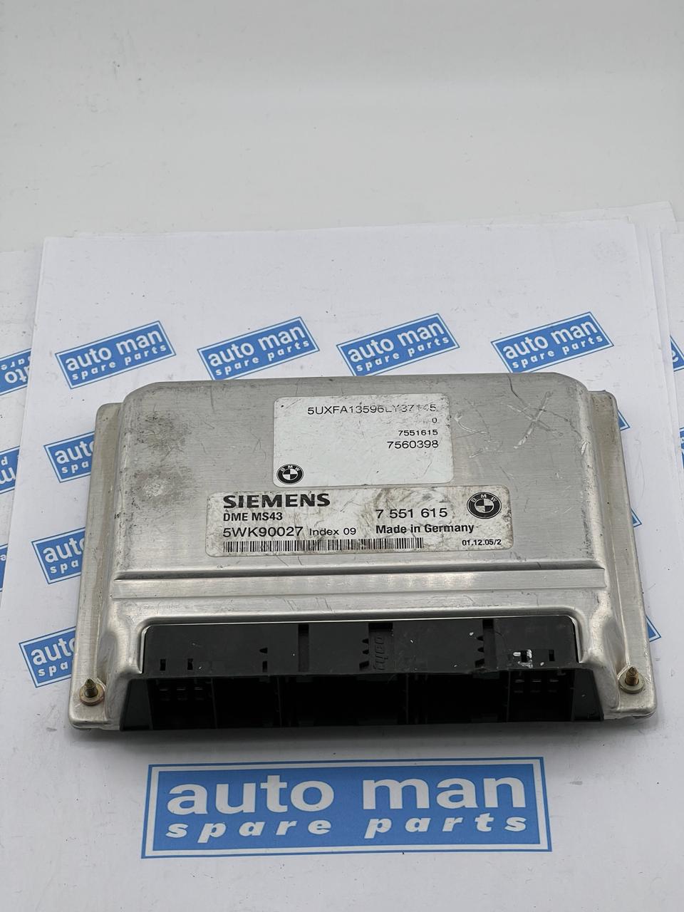 كمبيوتر محرك BMW X5 سعة 3.0 لتر موديل 2002-2006، رقم 7560398 و7551615، وحدة التحكم الإلكترونية 5WK90027
