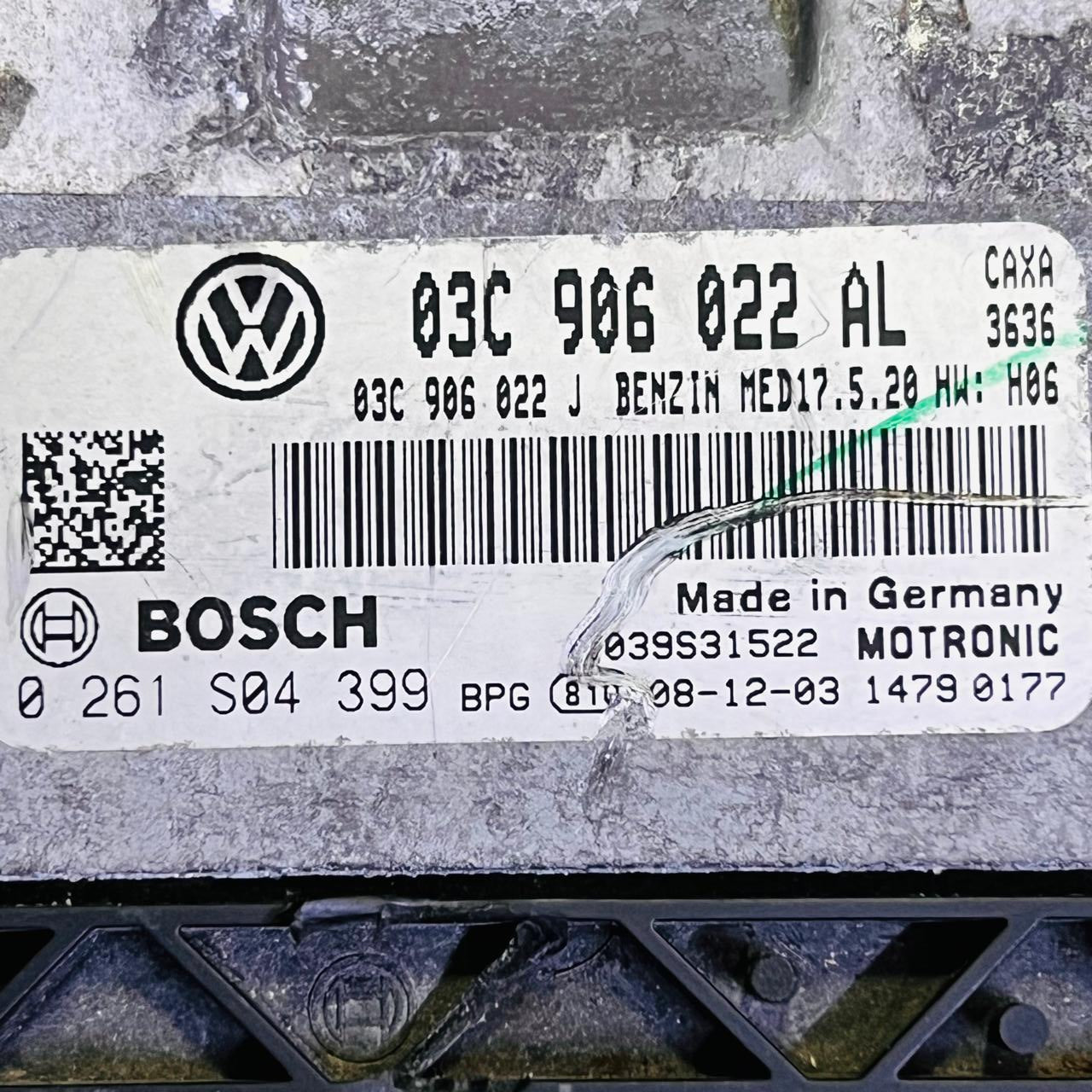 0261S04399 / 03C906022AL VW Golf Plus MED17.5.20 Golf V 1.4 TSI Engine Control Unit ECU ECM Bosch Genuine OEM, automan spare parts